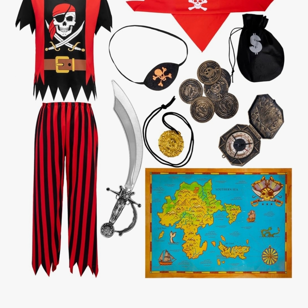 Pirate Adventure Kids Costume Set - Red and Black | Sz 3T | NWT